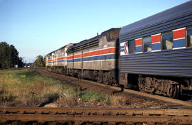 Amtrak diesel locomotive 254 at Portland, Oregon in 1978.