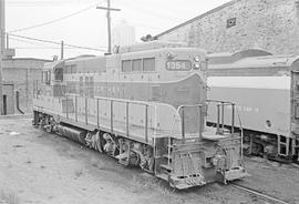 Burlington Northern diesel locomotive 1354 at Minneapolis, Minnesota in 1972.