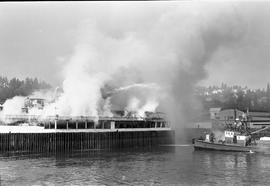 Top of the Ocean restaurant fire near McCarver Street, Washington in 1977.