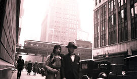 New York Elevated Railway Company streetcar at New York, NY, circa 1935.