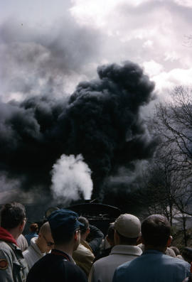 Klickitat Log and Lumber Company steam locomotive 7 at Klickitat, Washington in 1964.