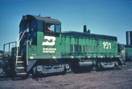 Burlington Northern Diesel Locomotive Number 101 in Minneapolis, Minnesota in 1979