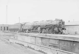 Northern Pacific steam locomotive 5149 at Laurel, Montana, in 1954.