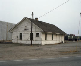 Burlington Northern depot at Omak, Washington in 1980.