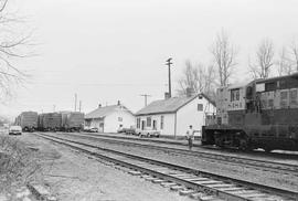 Burlington Northern station at Sumas, Washington, in 1976.