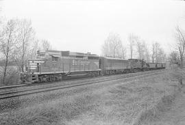 Burlington Northern diesel locomotive 2239 at Ridgefield, Washington in 1971.