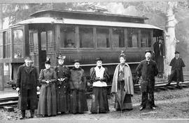 Point Defiance Tacoma and Edison Railway streetcar at Tacoma, Washington, circa 1894.