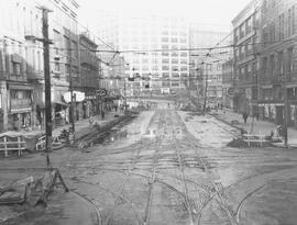 Seattle Municipal Railway track, Seattle, Washington, 1928