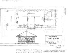 Spokane, Portland, and Seattle Railway Engineering Drawing, Depot at Bend, Oregon, 1911