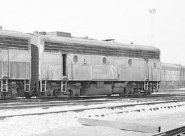 Burlington Northern diesel locomotive 9737 at Tacoma, Washington in 1971.