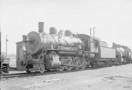 Northern Pacific steam locomotive 34 at Billings, Montana, in 1953.