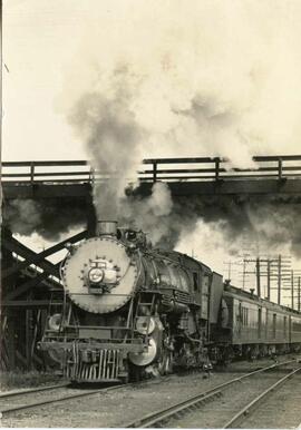 Great Northern Railway steam locomotive 2500 at Seattle, Washington in 1941.