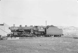 Northern Pacific steam locomotive 1908 at Forsyth, Montana, in 1935.