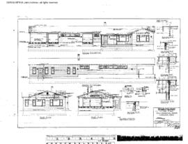 Northern Pacific Engineering Drawing, Depot at Gardiner, Montana, 1956