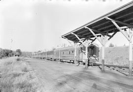 Burlington Northern passenger train number 30 at East Auburn, Washington in 1970.