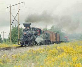 Mount Rainier Scenic Railroad Steam Locomotive Number 10 at Mineral, Washington in May, 1981.