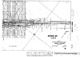 Plat Map of Milwaukee Road Facilities at Moore, Montana, 1915