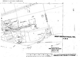 Plat Map of Great Northern Facilities at West Kettle Falls, Washington, 1945