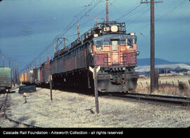 Milwaukee Road Number E-50 at Ellensburg, Washington in 1971.