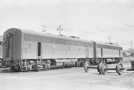 Burlington Northern diesel locomotive 753 at Auburn, Washington in 1971.