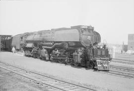 Union Pacific Railroad steam locomotive number 3975 at Tacoma, Washington in 1947.