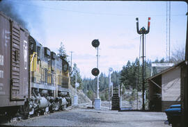 Spokane, Portland & Seattle Diesel Locomotive 313, 303 at Scribner, Washington, 1968