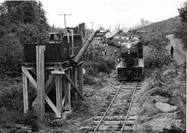 Pacific Coast Railroad passenger train at Black Diamond, Washington in 1958.