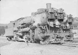 Northern Pacific steam locomotive 1856 at Garrison, Montana, in 1943.