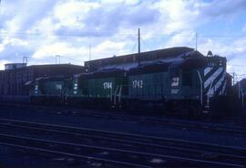 Burlington Northern 1742, Burlington Northern 1744, Burlington Northern 1745 at Spokane, Washingt...