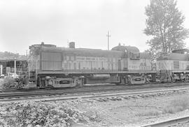 Burlington Northern diesel locomotive 4053 at Reservation, Washington in 1971.