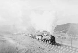 Northern Pacific steam locomotive 5120 at Muir, Montana, in 1954.