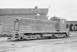 Burlington Northern diesel locomotive 175 at Tacoma, Washington in 1971.