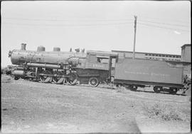 Northern Pacific steam locomotive 1596 at Spokane, Washington, in 1933.