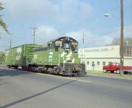 Walla Walla Valley Railway Diesel Locomotive Number 104 at Milton Freewater, Oregon in October, 1...