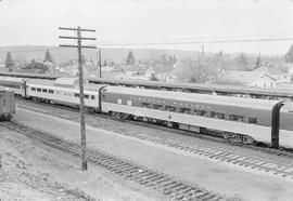 Northern Pacific Railroad Day/Nite Coach Number 593 at St. Paul, Minnesota, circa 1954.