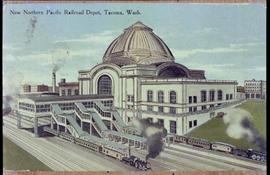 Northern Pacific Union Station drawing at Tacoma, Washington, circa 1910.