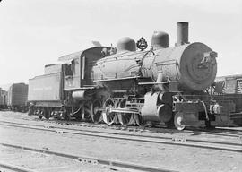 Northern Pacific steam locomotive 20 at Billings, Montana, in 1949.