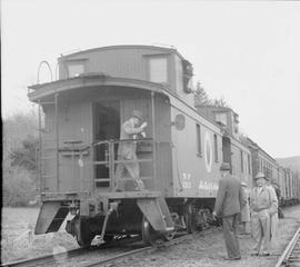 Northern Pacific mixed train number 594 near Raymond, Washington, in 1954.