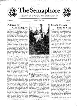 Great Northern Railway Club 'THE SEMAPHORE', February 1924