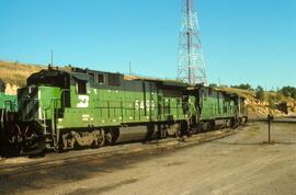 Burlington Northern diesel locomotive 5498, Burlington Northern diesel locomotive 5497, Burlingto...