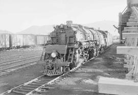 Northern Pacific steam locomotive 5011 at Livingston, Montana, in 1953.