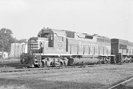 Burlington Northern diesel locomotive 3009 at Galesburg, Illinois in 1972.