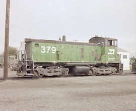 Burlington Northern diesel locomotive 379 in Washington in 1972.