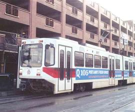 Tri-County Metropolitan Transportation District of Oregon Light Rail Cars at Portland, Oregon in ...