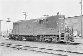 Burlington Northern diesel locomotive 1919 at Auburn, Washington in 1971.