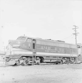 Northern Pacific diesel locomotive number 7004 at Auburn, Washington, in 1967.