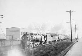 Northern Pacific passenger train number 408 at Tacoma, Washington, circa 1948.