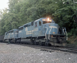 Consolidated Rail Corporation (Conrail) diesel locomotive 6423 at Bowie, Maryland on July 5, 1982.