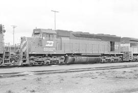 Burlington Northern diesel locomotive 6427 at Auburn, Washington in 1972.