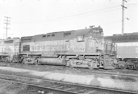 Burlington Northern diesel locomotive 4246 at Vancouver, Washington in 1972.